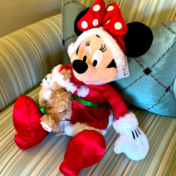 CHRISTMAS🎄DISNEY PARKS AUTHENTIC SANTA MINNIE MOUSE WITH DUFFY DISNEY BEAR NWT - Picture 5 of 17